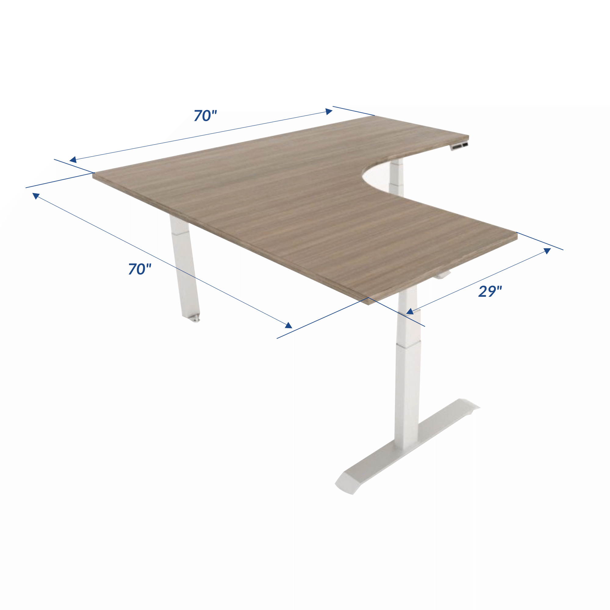 Worksurface 70" x 70" x 29" T707029-B3 and Frame Set FDEX5472-4272EOC